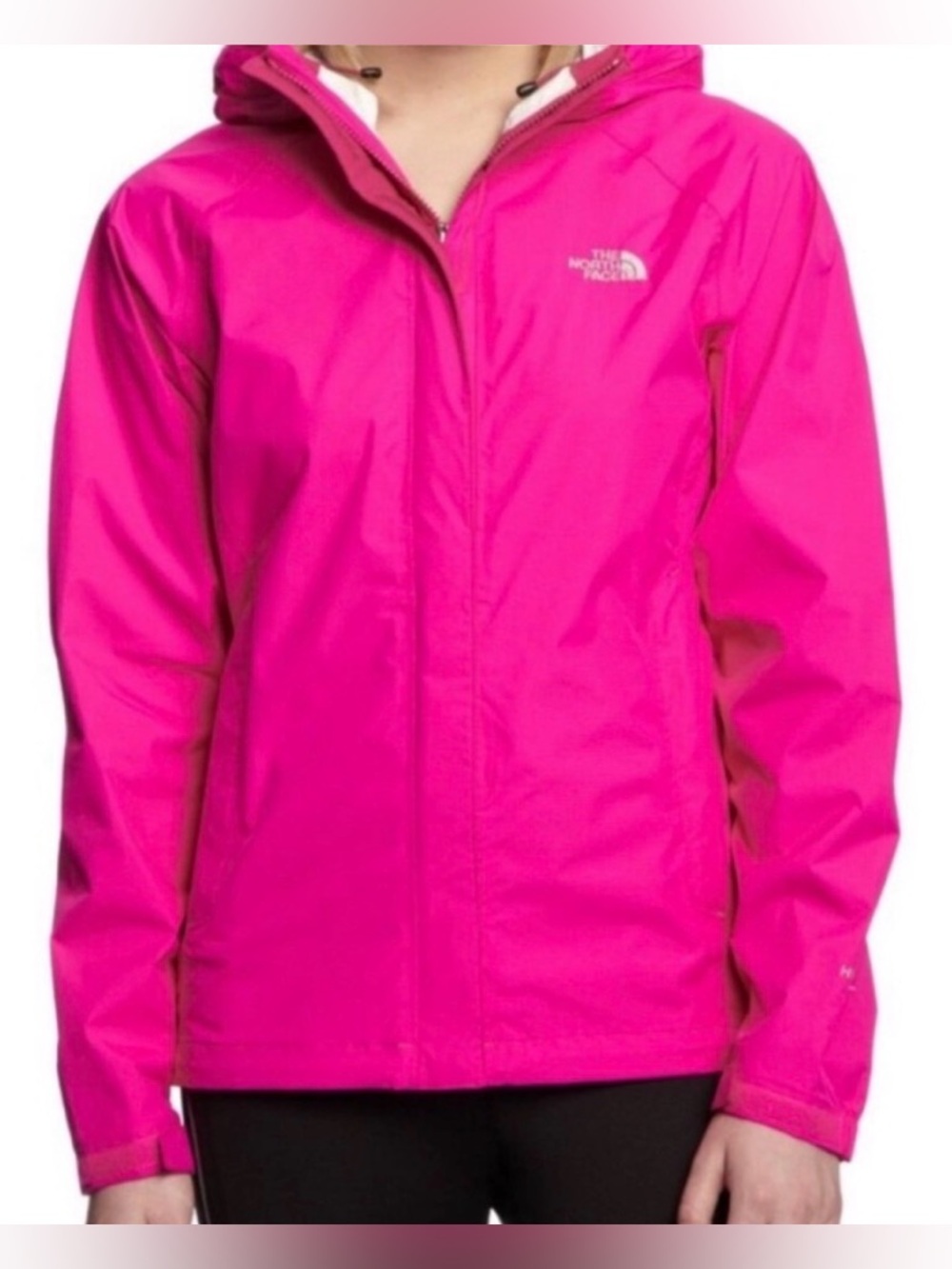 The North Face HyVent Rain Jacket Bright Pink Womans Hooded Waterproof